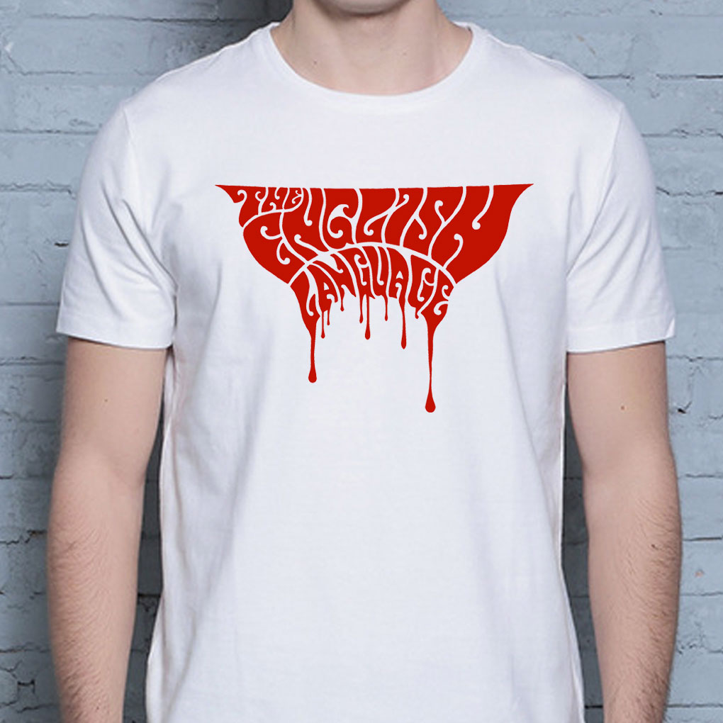 the english language band t-shirt merch blood logo