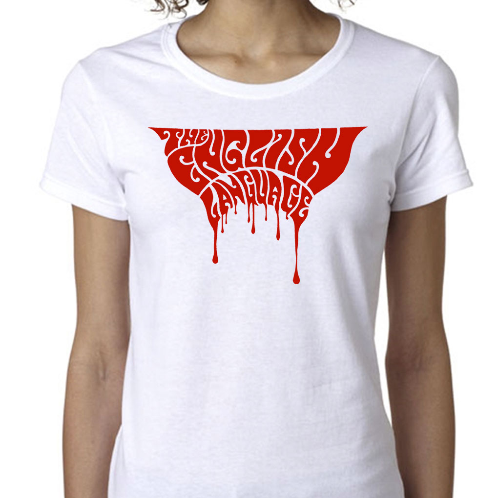 the english language band t-shirt merch blood logo ladies
